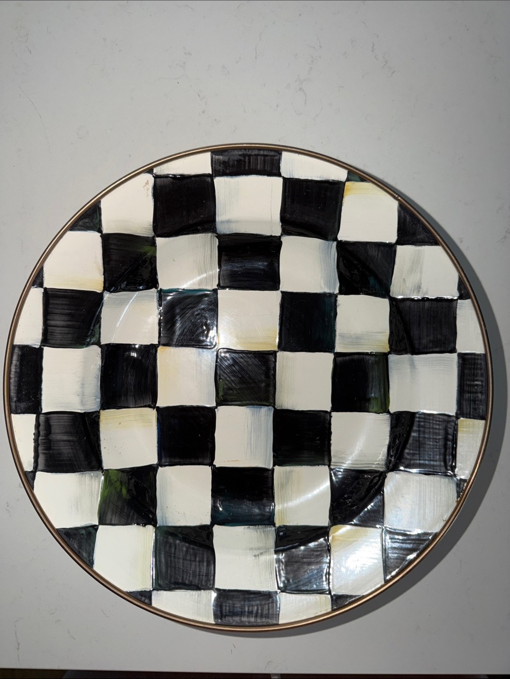 MacKenzie-Childs Black and White Checkered Plate